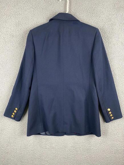 Talbots Blazer Womens 8 Blue Wool One Button Jacket - Picture 2 of 12